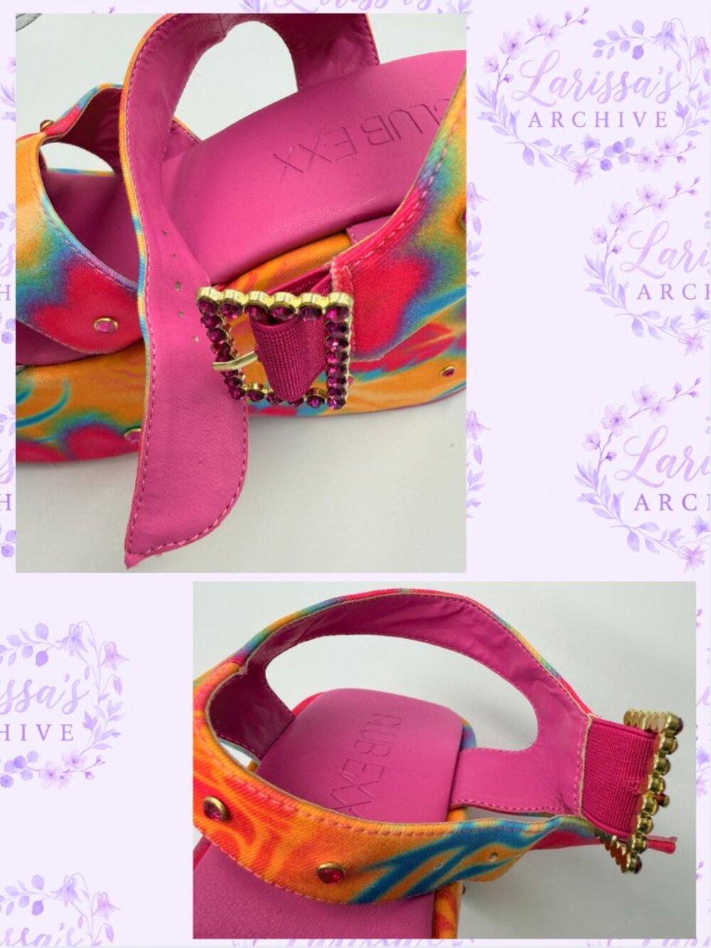 Club Exx by Dolls Kill | "Island Time" Neon Platform Sandals | Size 7 - Picture 12 of 16